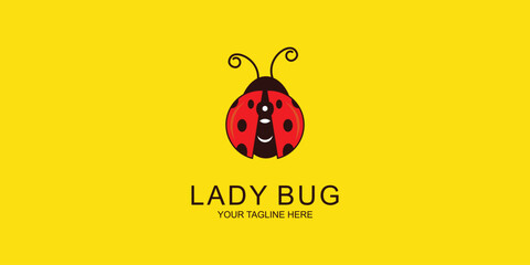 Wall Mural - Creative insect red lady bug logo design with modern concept| premium vector