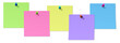 © blobbotronic - fünf leere bunte Notizzettel