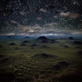 Fototapeta Niebo - niesamowity widok na krajobraz i niebo pełne gwiazd