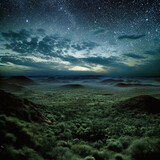Fototapeta Fototapeta z niebem - niesamowity widok na krajobraz i niebo pełne gwiazd