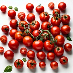 Wall Mural - tomatoes on white background