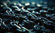 Abstract dark background, connection of chain links.