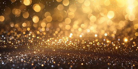 abstract bokeh background yellow light particles	