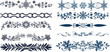 Hand drawn ornamental winter dividers