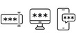Password input form icon. Computer access vector illustration. Phone with enter password code, verification security authorization. Notification button two factor authentication.