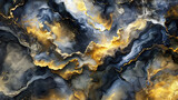 Fototapeta Do akwarium - 3D abstract wallpaper. Gold and black three-dimensional background. 
