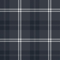 Wall Mural - Gray and white color striped lines tartan check seamless plaid pattern background for textile design, napkin, handkerchief, blanket, cover, tablecloth. Vector illustration.