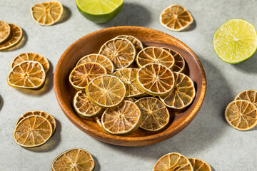 Canvas Print - Organic Dried Dehydrated Lime Slices