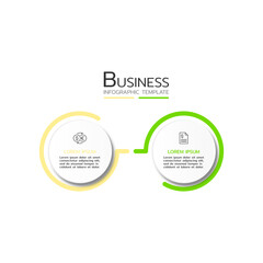 Vector infographic thin line design with marketing icons. Business concept with 2 options, steps or processes.