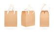 Brown paper bags isolated on white background.Recycled paper shopping bag.nature conservative concept.