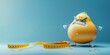 © xartproduction - A cartoon fruit character is standing in front of a tape measure