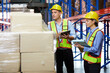 © offsuperphoto - factory workers working and checking corrugated box in the warehouse storage