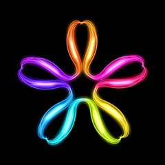 Wall Mural - Colorful Clover Star Light on Dark Background, Vector Illustration