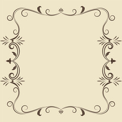 Wall Mural - Vintage vector ornament Floral elements for designing monograms, invitations, frames, menus, labels. Elegant borders and frames.