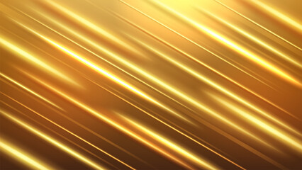Wall Mural - Neon Gold Abstract Widescreen Background, Vector Illustration