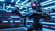 Robot Boxing Training in a Luminescent Futuristic Gym