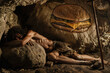 neanderthal, stone, cave, man, caveman, burger