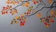 © Sultan - Gray background and orange color leaves and tree branches