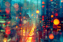 Background With Lights, Night City Street, City Lights, Night Bokeh Light In Big City, Abstract Blur Defocused Background