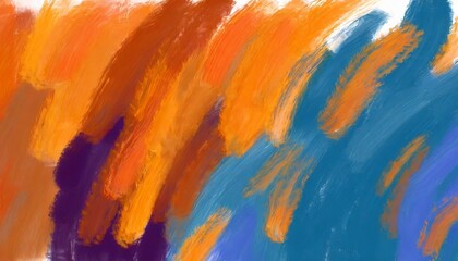 Wall Mural - colorful oil paint brush abstract background blue red orange