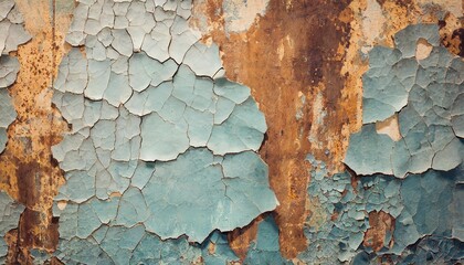 Wall Mural - grungy vintage painted wall old paint with cracks background texture