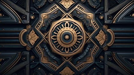 Wall Mural - Geometric background with symmetrical patterns