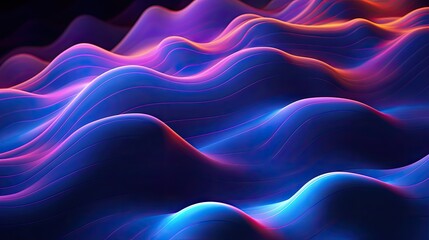 Sticker - Geometric backgrounds with neon outlines and waves of light