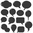 © NikahGeh - Silhouette Talk bubble speech or Dialogue balloon stickers black color only