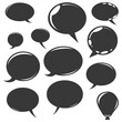 © NikahGeh - Silhouette Talk bubble speech or Dialogue balloon stickers black color only