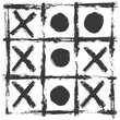 Silhouette Tic tac toe doodle game black color only