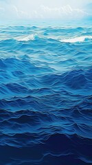 Wall Mural - A painting of a large body of water.