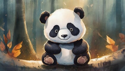 Wall Mural - Generated image of panda toy