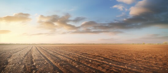 Aufkleber - vast field blanketed by blue skies, a serene countryside landscape