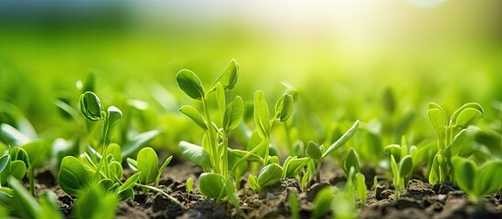 Aufkleber - Vibrant Green Plant Emerging from Rich Soil in a Close-Up Spring Growth Scene