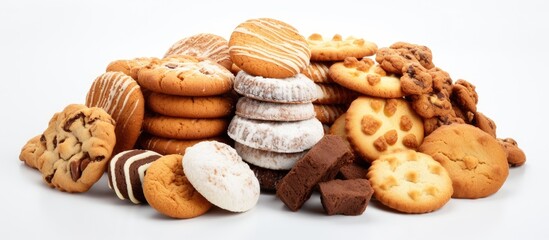 Poster - Delicious Assortment of Cookies, Sweet Treats, Biscuits, and Confectionery on White Background