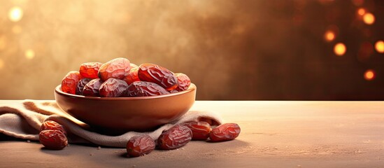 Aufkleber - Elegant Bowl of Organic Dried Cherries with Rustic Background
