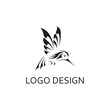 simple black colibri for logo design