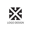 The triangle forms the letter x for logo design