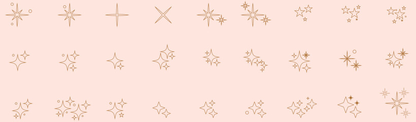 Wall Mural - Stars line art icon. Vector four-pointed star for logo, social media stories. vector illustration.