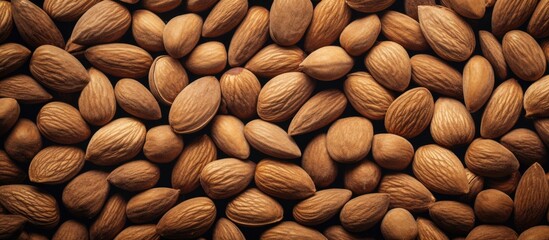 Poster - Organic Almonds Cluster - Natural Nutritional Ingredients for Healthy Snacks and Cooking