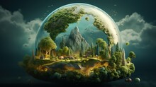 Green Planet In The Form Of A Fairy Tale.