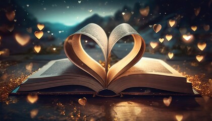 Wall Mural - book with heart