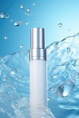 Poster - A bottle of water floating in the water. Suitable for hydration concepts