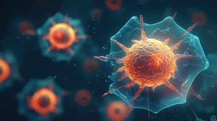 Aufkleber - Detailed close-up of a cell in a cell wall. Suitable for scientific and educational purposes
