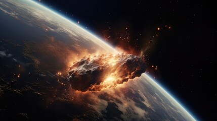 Aufkleber - A dynamic image of an object exploding in space. Perfect for science fiction or futuristic concepts