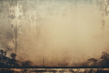 Poster - Old photo of a bench in front of a wall, suitable for interior design projects
