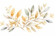 Watercolor painting of leaves, suitable for botanical illustrations or nature-themed designs