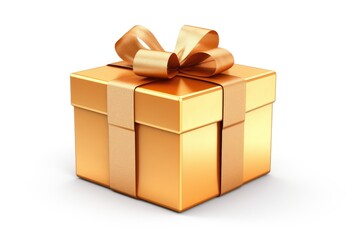 Poster - A luxurious golden gift box with a decorative bow. Perfect for special occasions