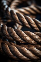 Poster - A close up image of a rope on a table. Suitable for various concepts and projects