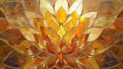 Aufkleber - stained glass window flower